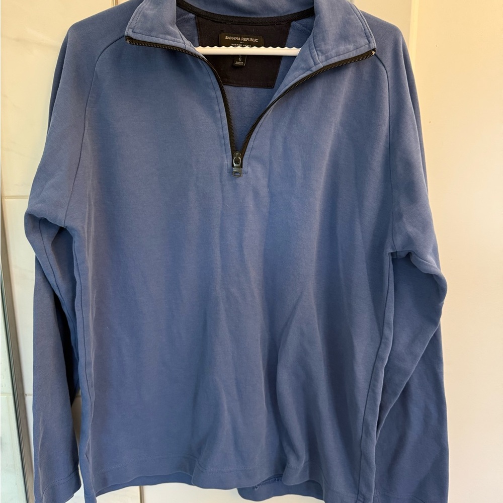 Banana Republic Men's Zip-Up Sweater in Blue